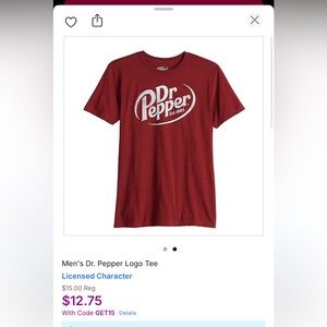 NWT Men's Dr Pepper graphic T-shirt